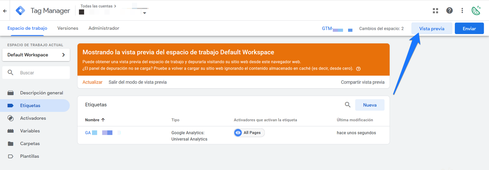 Comprobar que Google Tag Manager está instalado