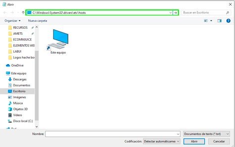 Accede al Archivo Hosts